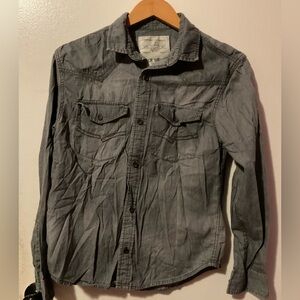 Jack South men's Gray Denim button up shirt size S